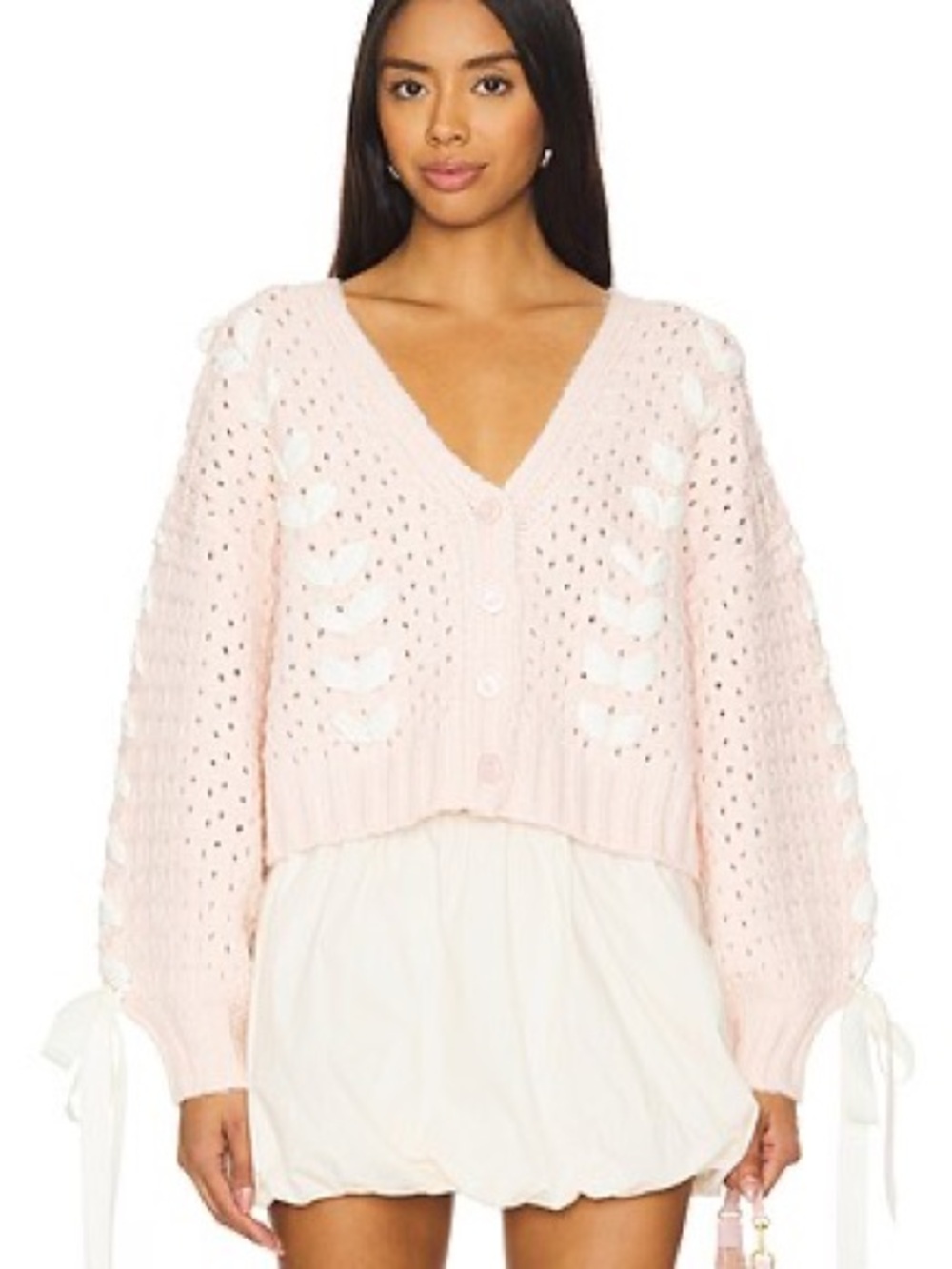 For Love And Lemons Blush Pink Laurel Cardigan 🩷🤍 💕